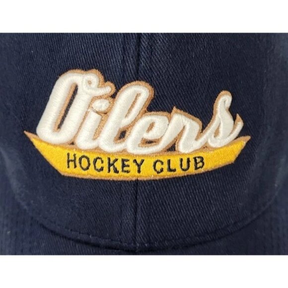 Edmonton Oilers Hockey Club Hat Old Time Hockey Blue Signed #34 Fernando Pisani - Picture 2 of 10